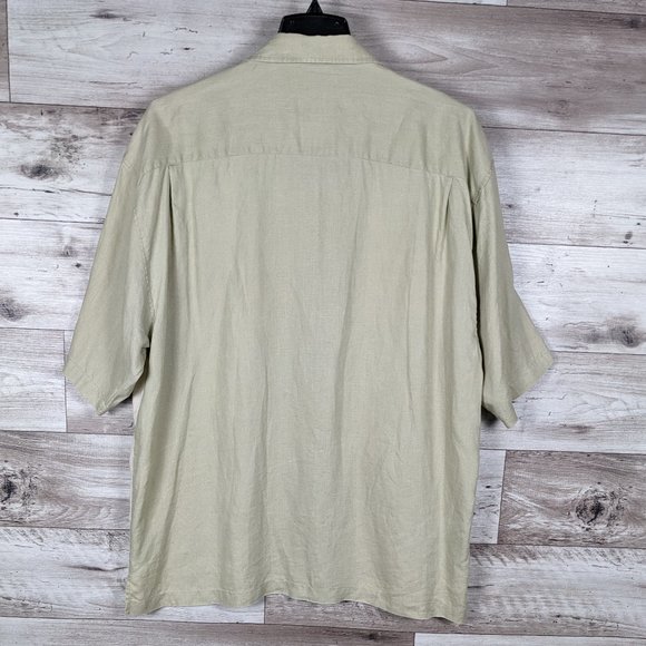 BAHIO* Men's Short Sleeve Button Down Straight Hem 100% Linen Shirt~ Size 2X - Picture 10 of 15